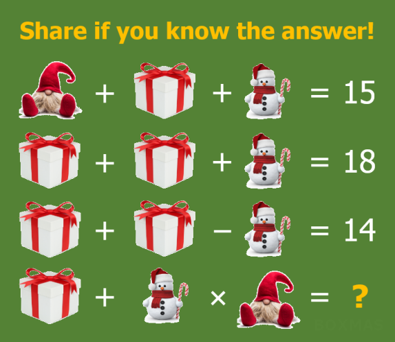 Boxentriq Math Puzzle Christmas 2016