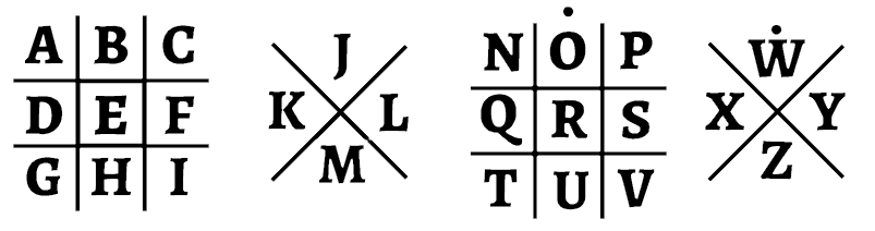 Pigpen cipher variations